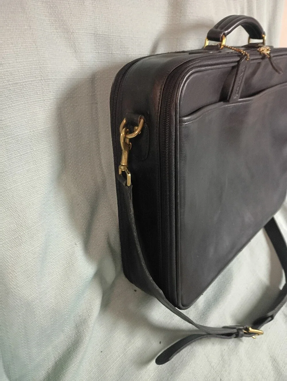 ❤️RARE VINTAGE COACH 0561 BLACK LEATHER VALISE BUSINESS BRIEFCASE +FOB HANGTAG